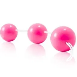 Lot de 3 boules anales Baile Stimulating en ABS rose avec anneau de retenue