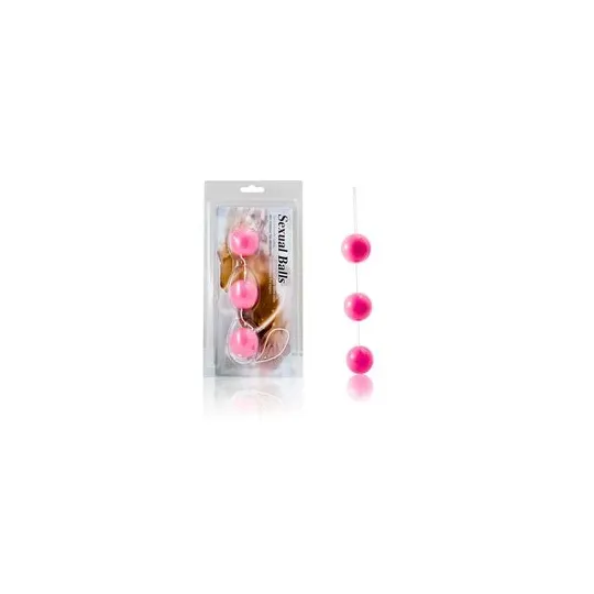 Set da 3 palline anali Baile Stimulating in ABS rosa con anello di ritenzione