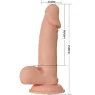Dildo realistico BAILE con ventosa, colore pelle, TPR, venato, con testicoli, 19,4 cm.