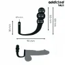 Plug anal avec anneau de stimulation Addicted Toys en silicone noir - vue d'ensemble