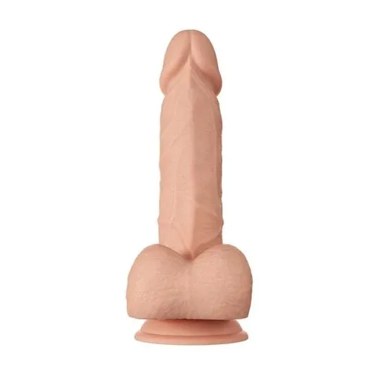 Gode réaliste BAILE Bahamut naturel 21,8 cm avec ventouse et testicules, texture réaliste pour pénétration.