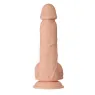 Realistischer Dildo BAILE Bahamut natur 21,8 cm mit Saugnapf und Hoden, strukturierte Oberfläche.