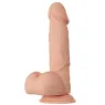 Gode réaliste BAILE Bahamut naturel 21,8 cm avec ventouse et testicules, texture réaliste pour pénétration.