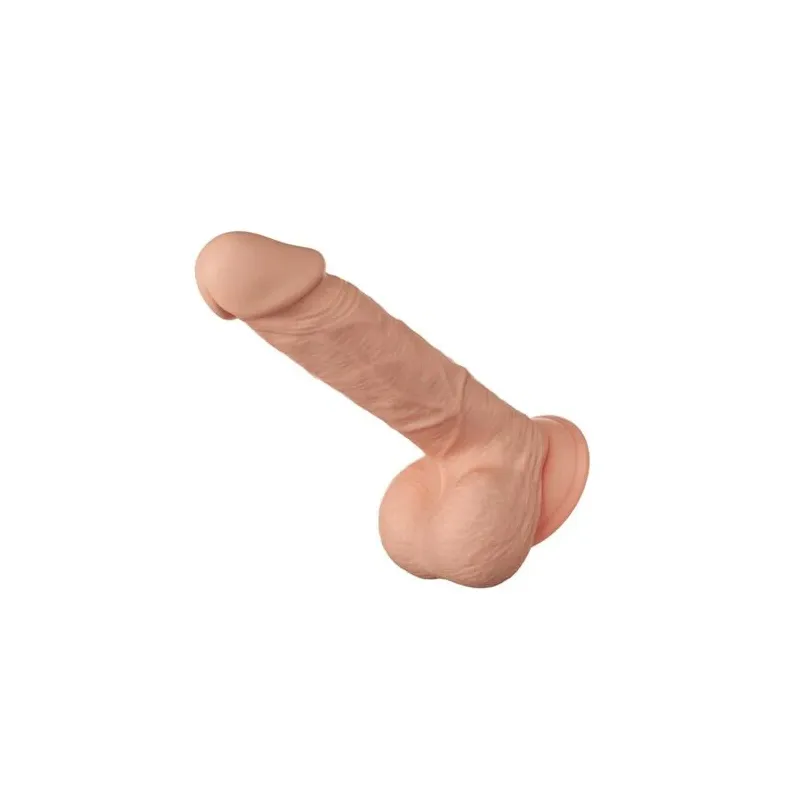 Gode réaliste BAILE Bahamut naturel 21,8 cm avec ventouse et testicules, texture réaliste pour pénétration.