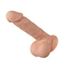 Realistic dildo BAILE Bahamut natural 21.8 cm with suction cup and testicles, textured surface.