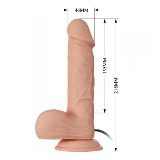 Gode vibrant réaliste Baile Belle Rencontre Bahamut en couleur naturelle de 21,8 cm avec ventouse