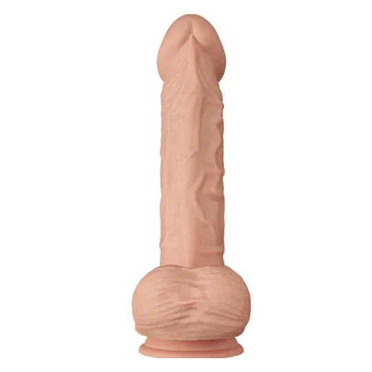 Dildo realistico Baile Dildos 26 cm, color carne, flessibile con ventosa e testicoli morbidi