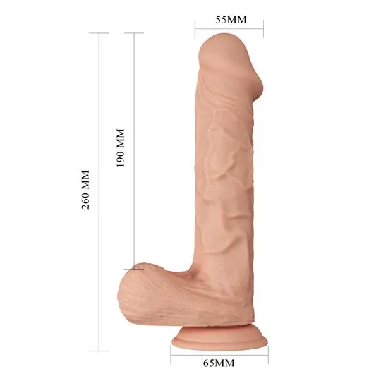 Realistischer Dildo Baile Dildos 26 cm, hautfarben, flexibel mit Saugnapf und weichen Hoden