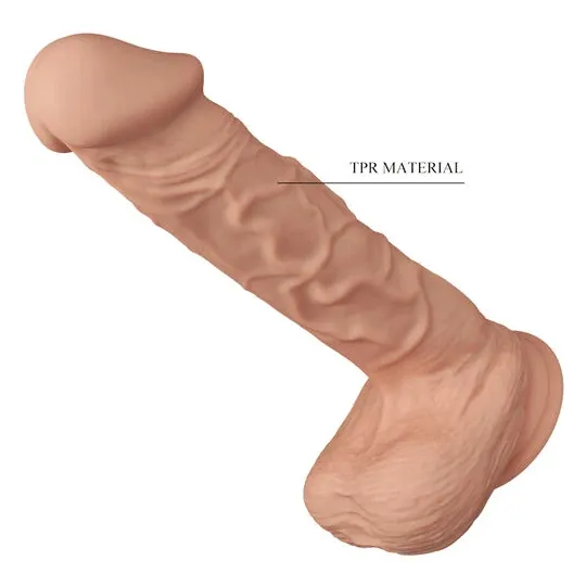 Realistic dildo Baile Dildos 26 cm, flesh color, flexible with suction cup and soft testicles