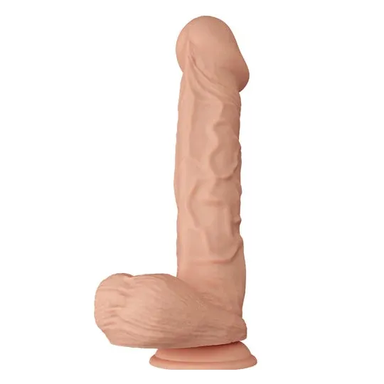 Realistischer Dildo Baile Dildos 26 cm, hautfarben, flexibel mit Saugnapf und weichen Hoden