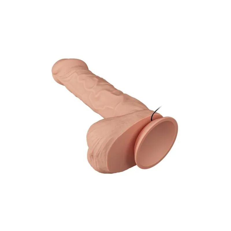 BAILE realistic vibrating dildo with suction cup, flesh color, 26 cm, veined texture