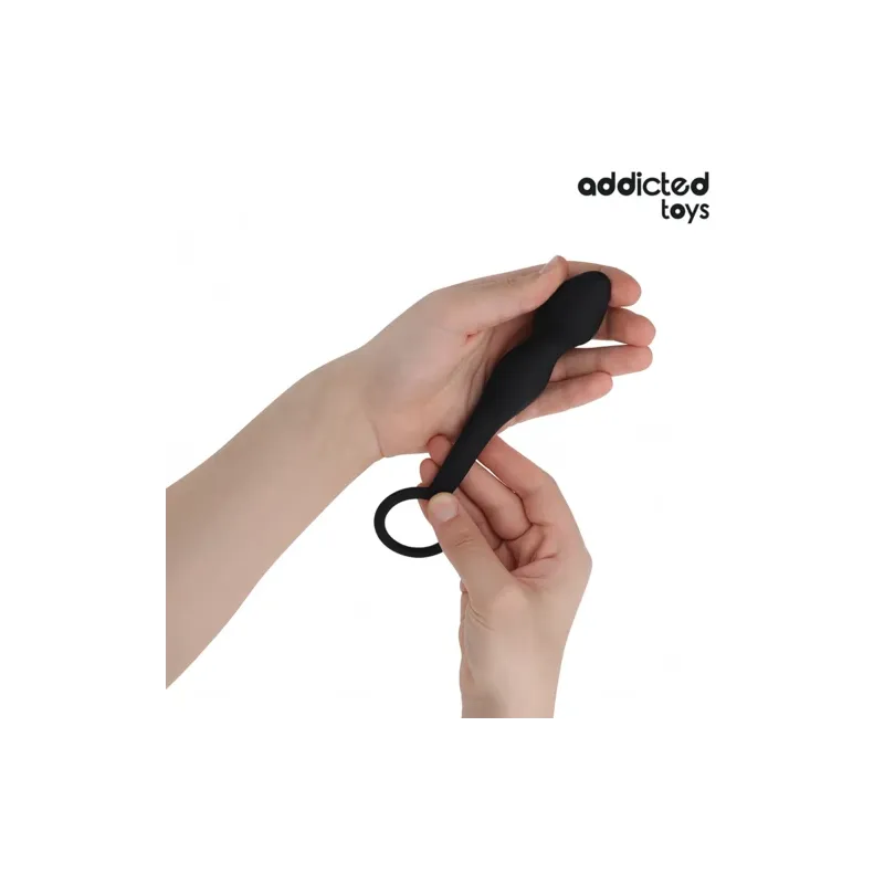 Plug anal con anillo testicular Addicted Toys negro silicona vista general" }, { "id_image": 418, "fr": "Plug anal Addicted Toys