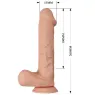 BAILE realistic vibrating dildo with suction cup, flesh color, 26 cm, veined texture