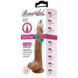 Vibrador realista BAILE Belle Rencontre Bodach 20 cm con rotación y vibración, color marrón claro, ventosa para uso sin manos.