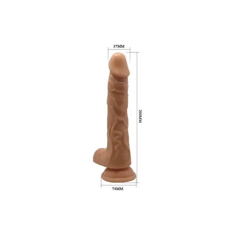 Vibromasseur réaliste BAILE Belle Rencontre Bodach 20 cm avec rotation et vibration, couleur claire, ventouse pour usage mains l
