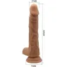 Vibrador realista BAILE Belle Rencontre Bodach 20 cm con rotación y vibración, color marrón claro, ventosa para uso sin manos.