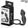Plug anale con anello testicolare Addicted Toys nero silicone vista d'insieme