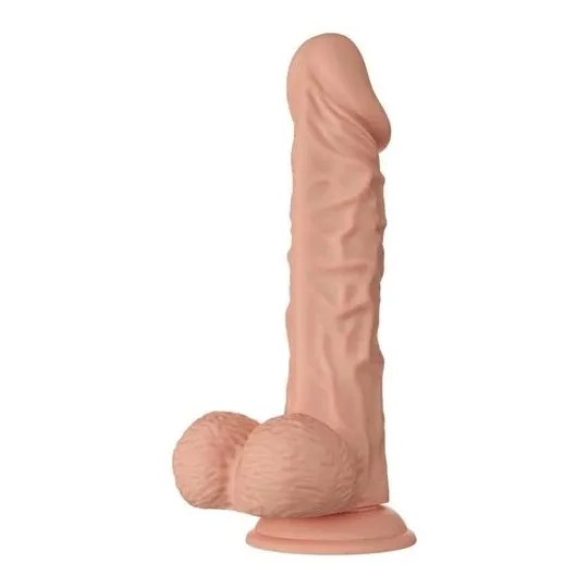 Dildo realistico Baile 24 cm con ventosa, colore naturale, texture realistica e testicoli