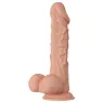 Gode réaliste Baile 24 cm avec ventouse, couleur naturelle, texture réaliste et testicules