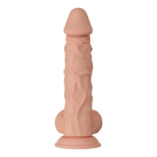 Dildo realistico Baile 24 cm con ventosa, colore naturale, texture realistica e testicoli