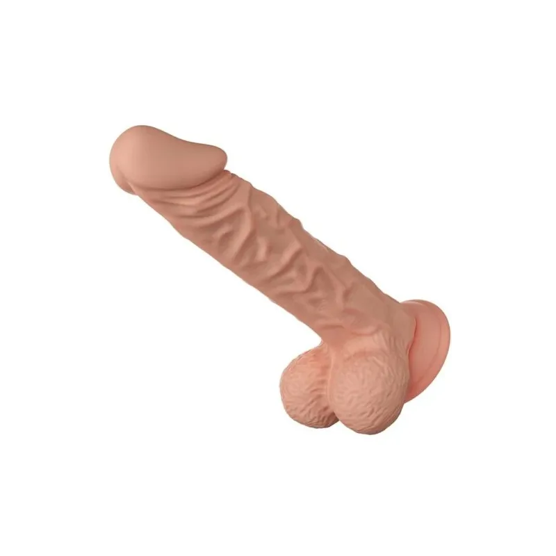 Gode réaliste Baile 24 cm avec ventouse, couleur naturelle, texture réaliste et testicules