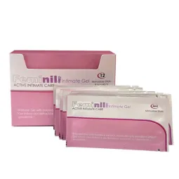 Scatola di 10 bustine monodose di lubrificante intimo 500COSMETICS effetto riscaldante, a base d'acqua, 5 ml ciascuna.