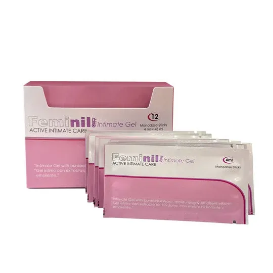 Scatola di 10 bustine monodose di lubrificante intimo 500COSMETICS effetto riscaldante, a base d'acqua, 5 ml ciascuna.