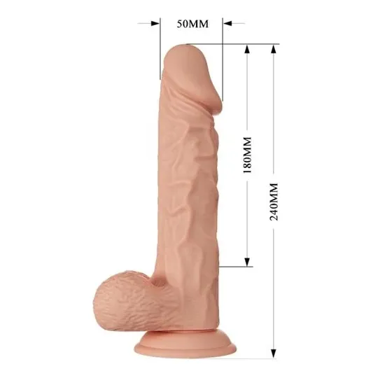 Realistischer vibrierender Dildo BAILE Belle Rencontre Buraq 24 cm mit Saugnapf, hautfarben