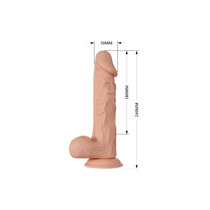Dildo vibrante realistico BAILE Belle Rencontre Buraq 24 cm con ventosa, colore pelle