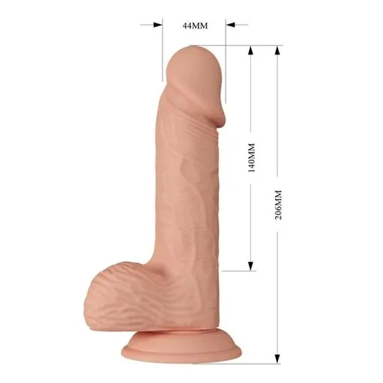 Realistischer Dildo aus Silikon flexibel 20,6 cm naturfarben mit Hoden und Saugnapf - Baile Dildos