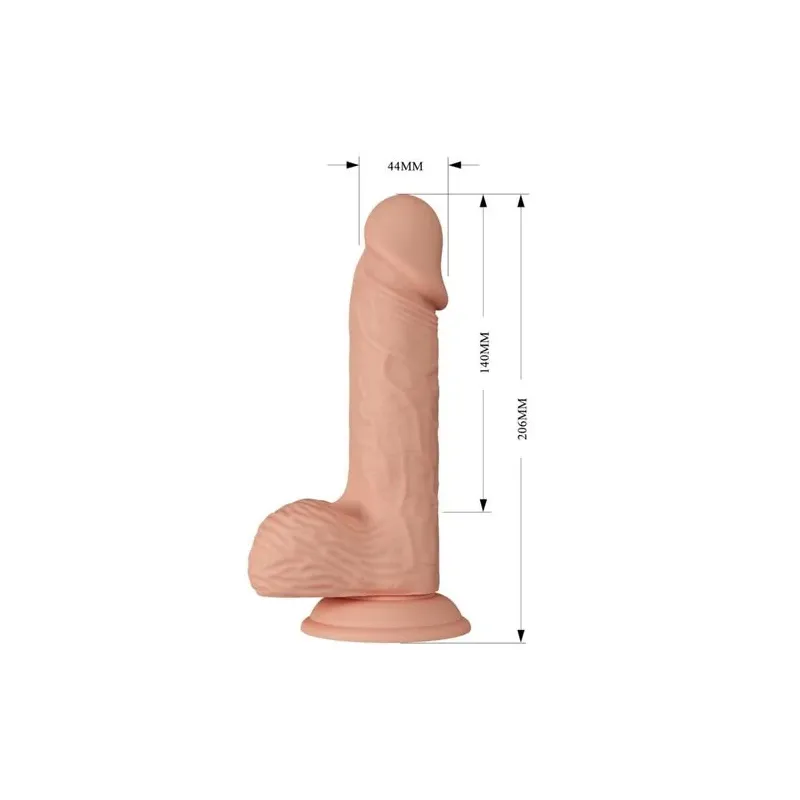 Dildo realistico in silicone flessibile 20,6 cm colore naturale con testicoli e ventosa - Baile Dildos