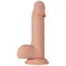 Realistic silicone flexible dildo 20.6 cm natural color with testicles and suction cup - Baile Dildos