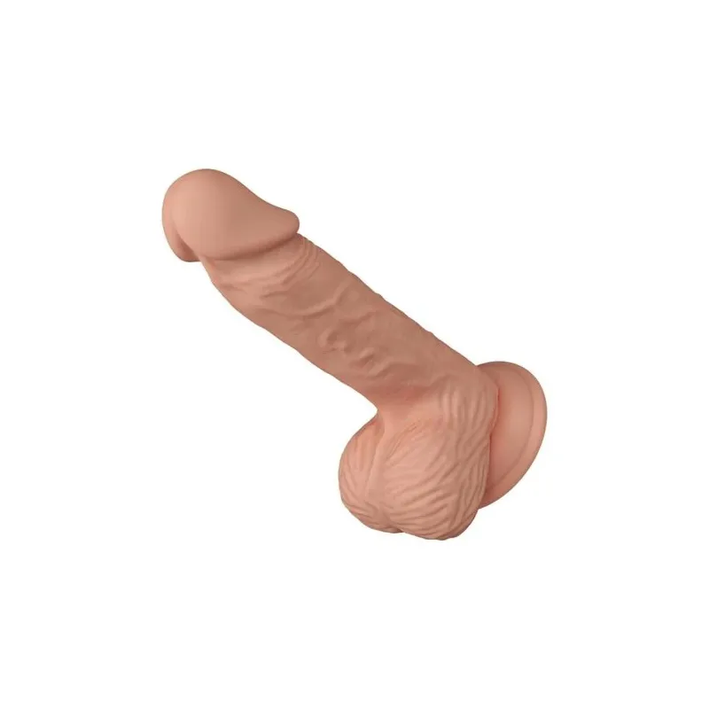 Realistic silicone flexible dildo 20.6 cm natural color with testicles and suction cup - Baile Dildos