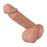Realistischer Dildo aus Silikon flexibel 20,6 cm naturfarben mit Hoden und Saugnapf - Baile Dildos
