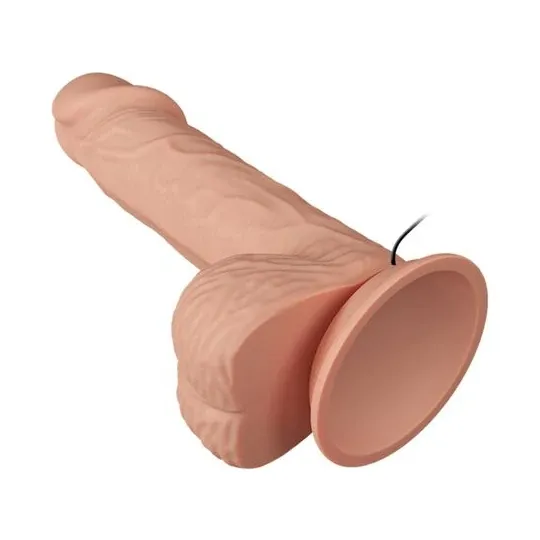 Realistic vibrating dildo BAILE natural color with suction cup, 20.6 cm, vaginal stimulation.