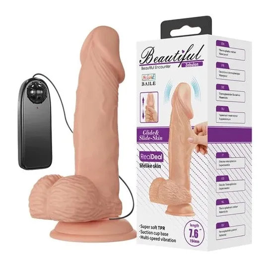 BAILE Belle Rencontre realistic vibrating dildo with suction cup, 19.4 cm, natural skin tone