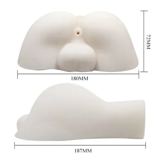 Miniatura realistica di glutei maschili BAILE FOR HIM con vibrazione telecomandata, colore naturale e apertura anale dettagliata