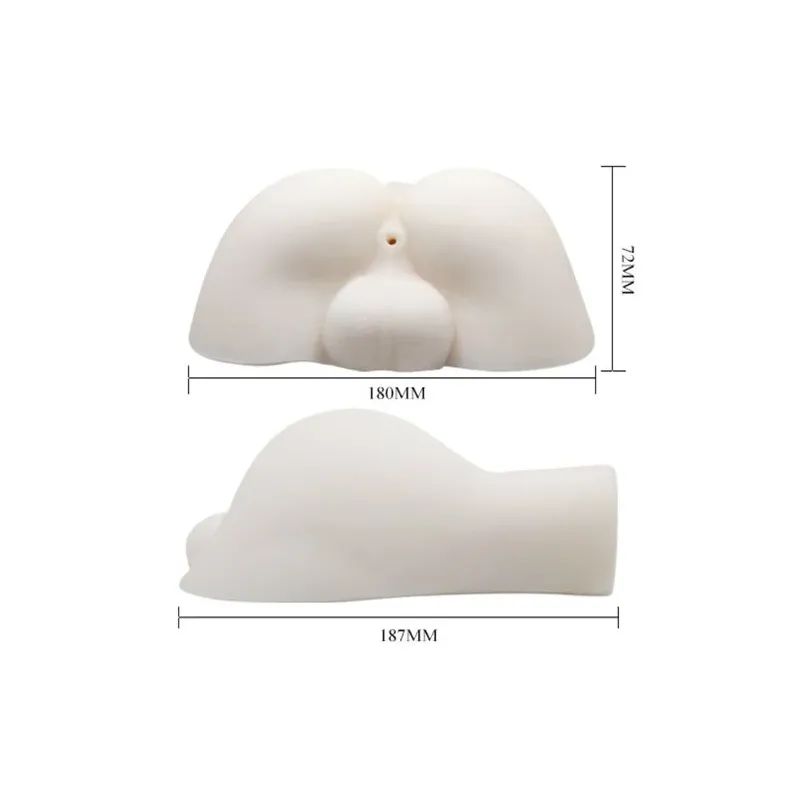 Miniatura realistica di glutei maschili BAILE FOR HIM con vibrazione telecomandata, colore naturale e apertura anale dettagliata