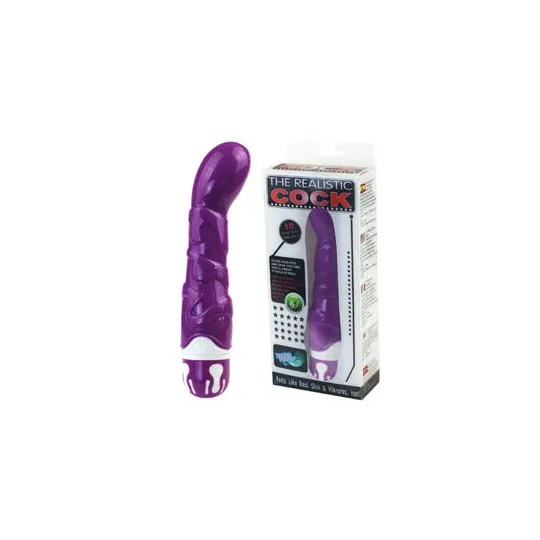 Purple realistic vibrator Baile Vibrators silicone 10 rhythms, main view.