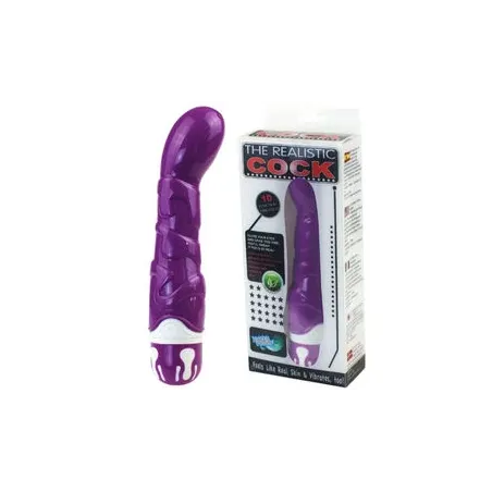 Purple realistic vibrator Baile Vibrators silicone 10 rhythms, main view.