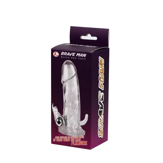 Extension de pénis 3-en-1 BAILE FOR HIM - manchon vibrant avec stimulateur clitoridien et anal