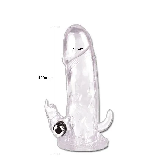 Extension de pénis 3-en-1 BAILE FOR HIM - manchon vibrant avec stimulateur clitoridien et anal
