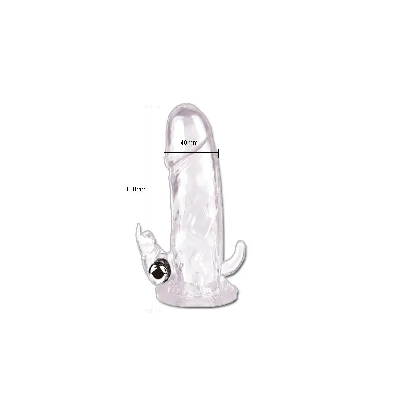 Estensione del pene 3-in-1 BAILE FOR HIM - fodero vibrante con stimolatore clitorideo e anale