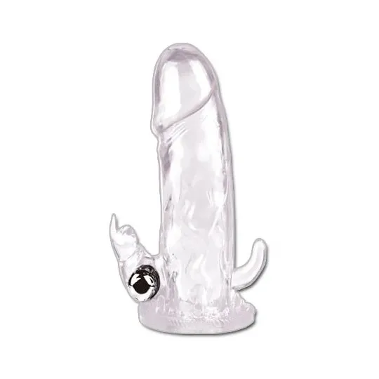 Estensione del pene 3-in-1 BAILE FOR HIM - fodero vibrante con stimolatore clitorideo e anale
