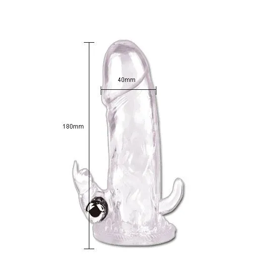 Extension de pénis 3-en-1 BAILE FOR HIM - manchon vibrant avec stimulateur clitoridien et anal