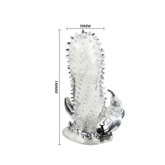 Prolunga pene vibrante Baile for Him con pallina clitoridea, manicotto nervato viola per stimolazione.