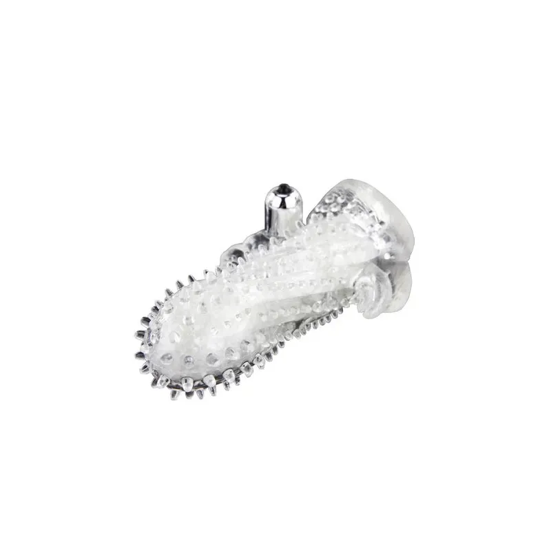 Extension de pénis vibrante Baile for Him avec balle clitoridienne, manchon nervuré violet pour stimulation.