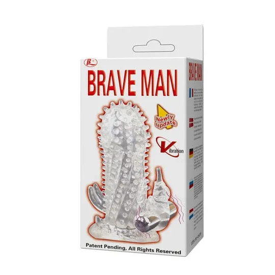 Extensor de pene vibrante Baile for Him con bola clitoriana, manga acanalada violeta para estimulación.