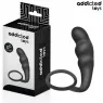 Tiefen-Analkissen Addicted Toys mit Hodenring - schwarzes Silikon - Gesamtansicht