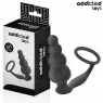 Addicted Toys plug anale con anello testicolare in silicone nero Modello 5 - vista del prodotto